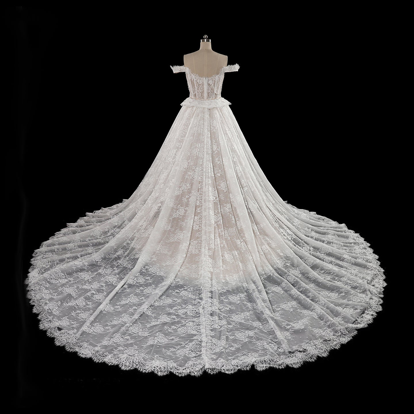 White Beaded Mermaid Wedding Dress with Detachable Train SW177 Sheer Fairy