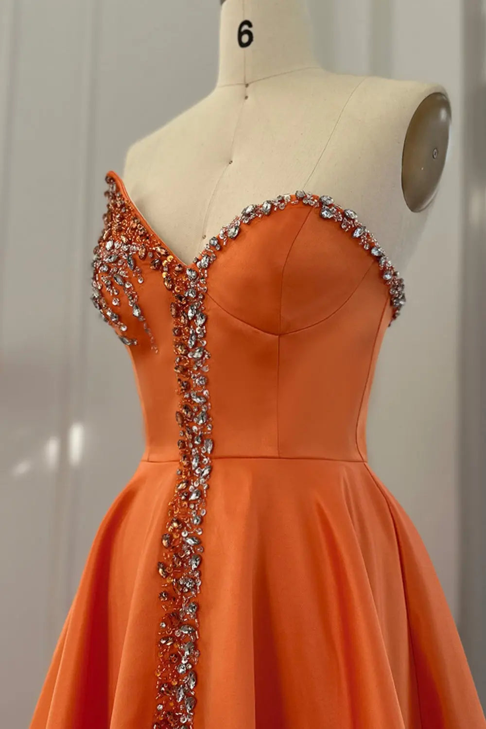 Elegant Crystal Black Strapless Evening Dresses Side Slit SS364 Sheer Fairy