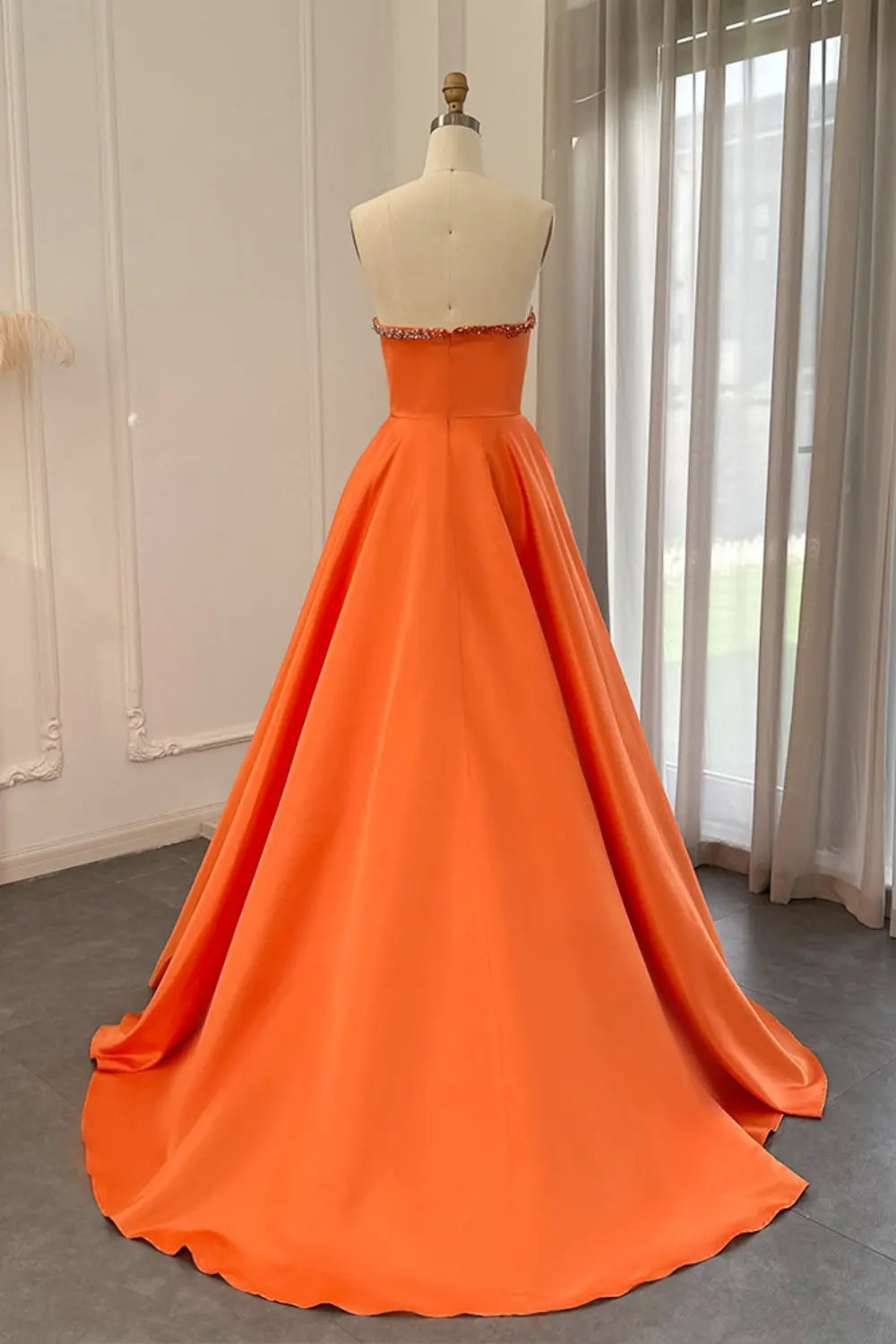 Elegant Crystal Black Strapless Evening Dresses Side Slit SS364 Sheer Fairy