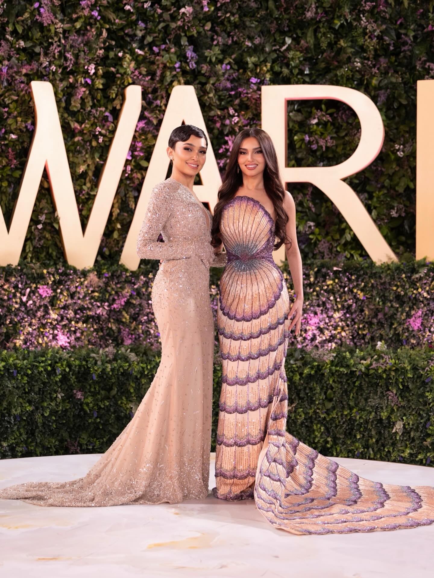 Strapless Ombre Scallop Beaded Mermaid Evening Gown with Train SS656 Sheer Fairy