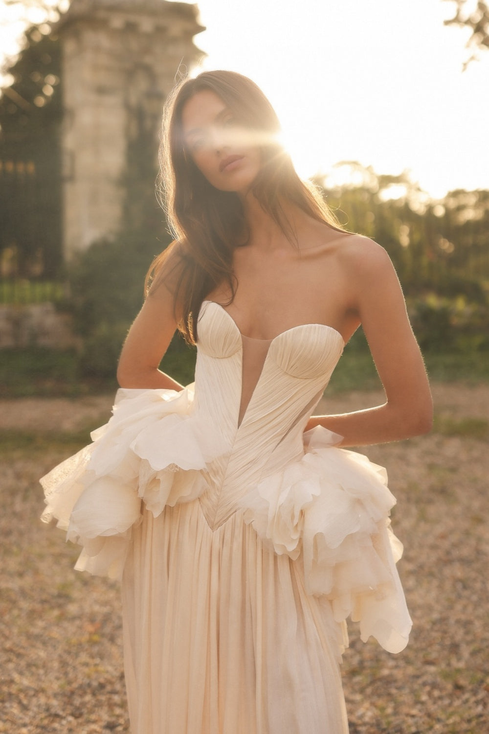 Strapless Bridal Gown V-Neck Mermaid Wedding Dresses SW243 Sheer Fairy