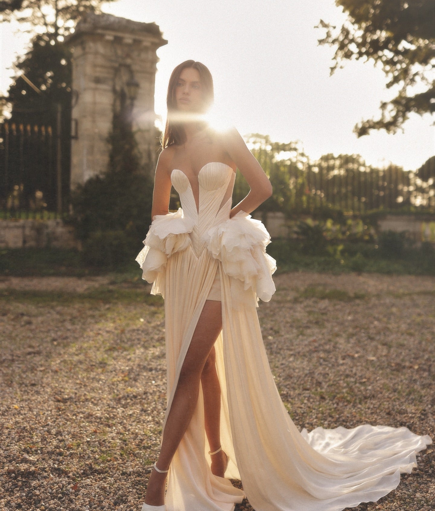 Strapless Bridal Gown V-Neck Mermaid Wedding Dresses SW243 Sheer Fairy