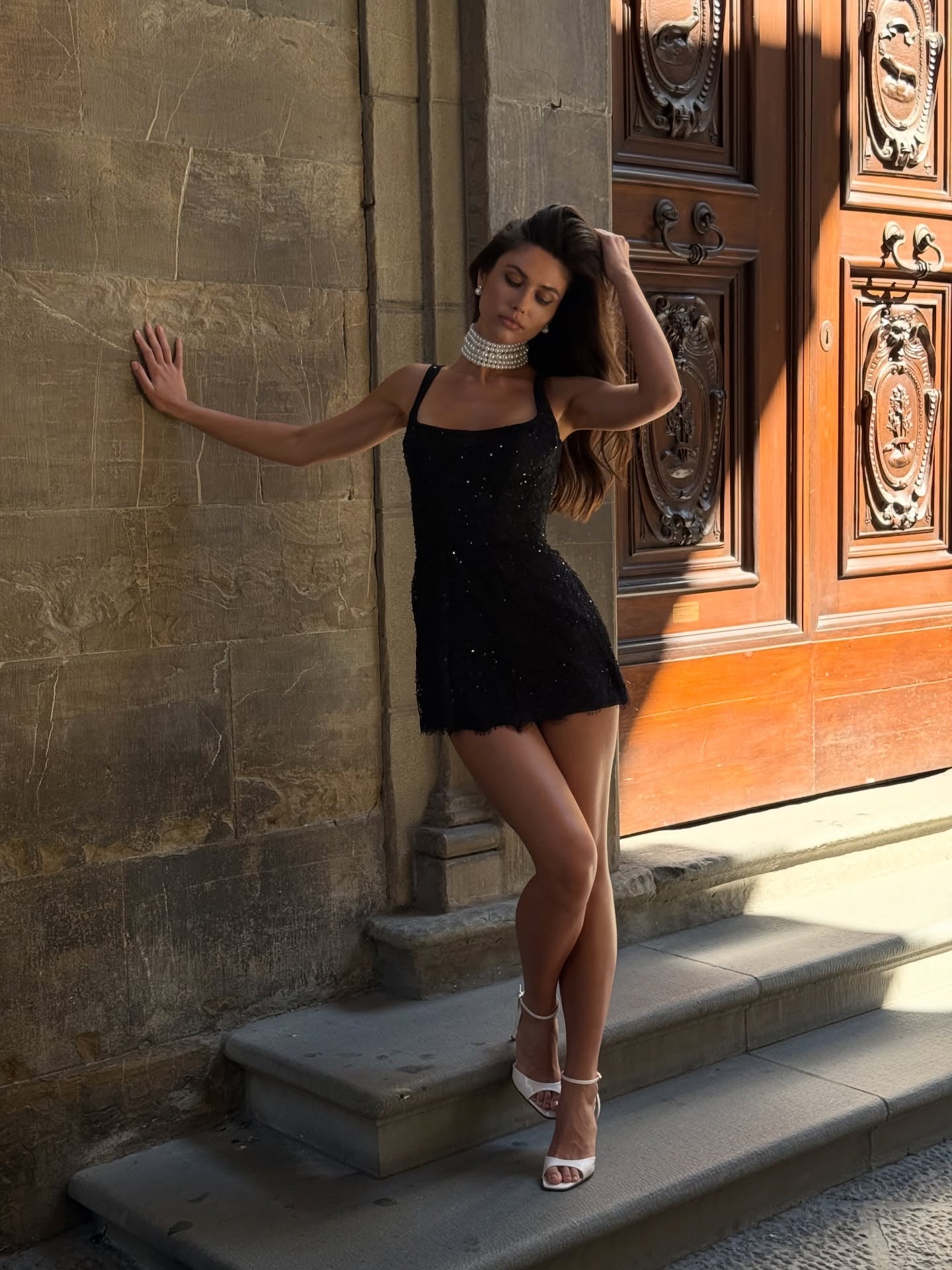 Luxury Black All Over Sequin Lace Thin Strap Mini Homecoming Dress RM229 Sheer Fairy