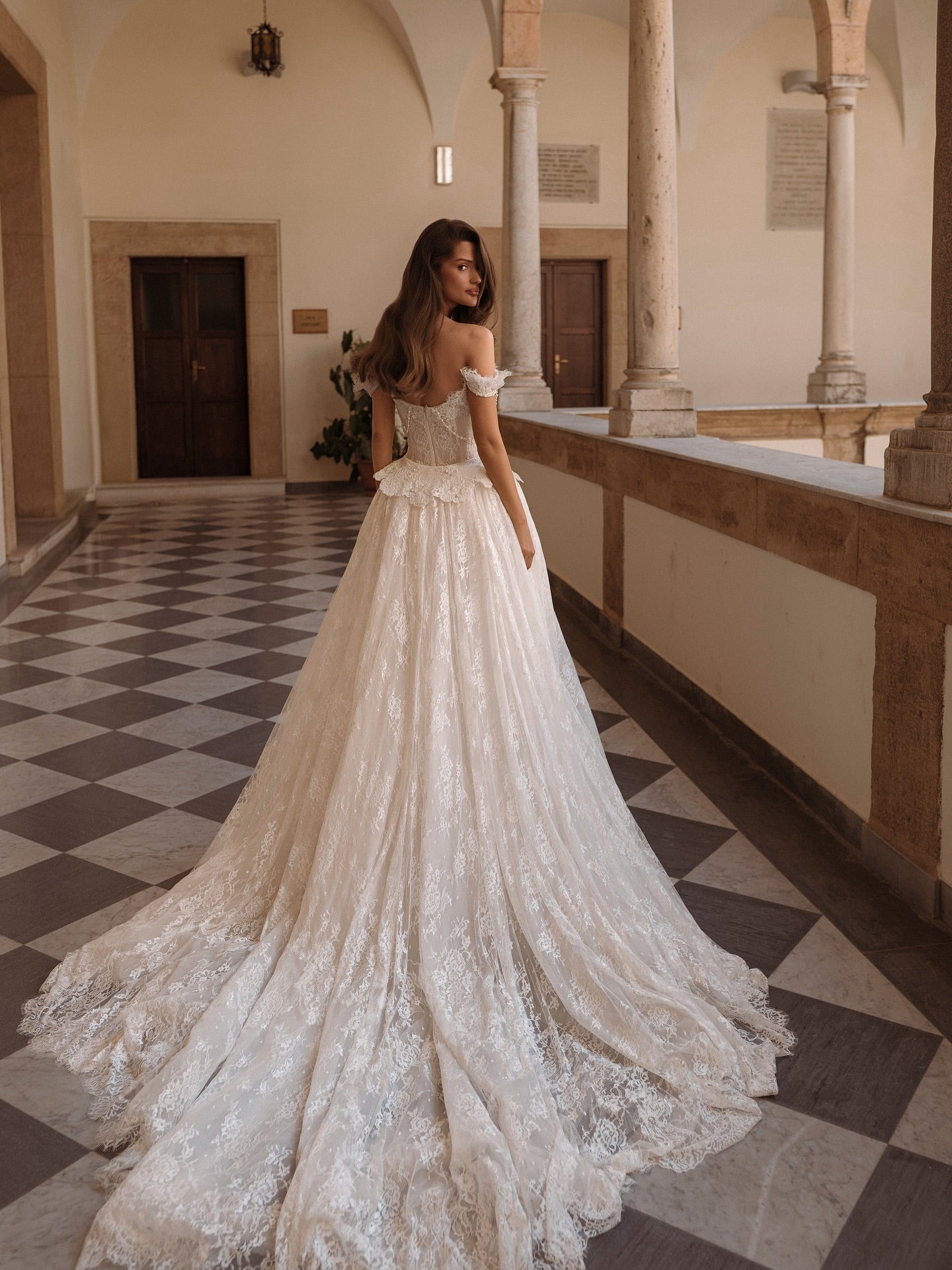White Beaded Mermaid Wedding Dress with Detachable Train SW177 Sheer Fairy