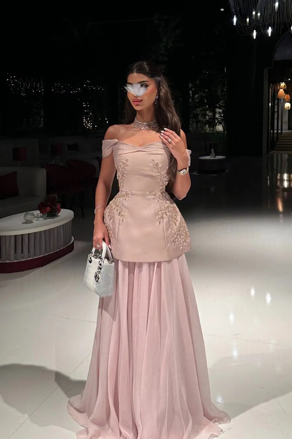 blush pink peplum dress Ivory And Pink Floral Metallic Jacquard Peplum Dress Purple Door Boutique