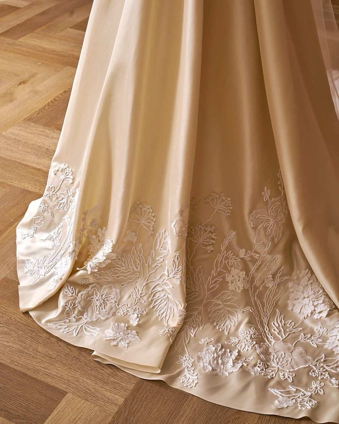 Off-the-Shoulder Satin Mermaid Wedding Dress with Detachable Overskirt SW230 Sheer Fairy