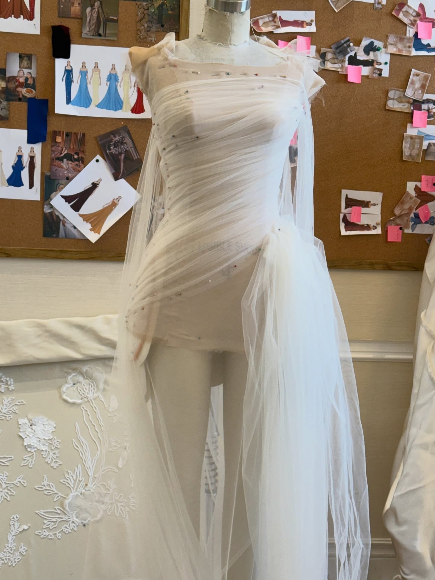 Strapless Draped Tulle A-Line Wedding Dress with 3D Florals & Veil SW232 Sheer Fairy