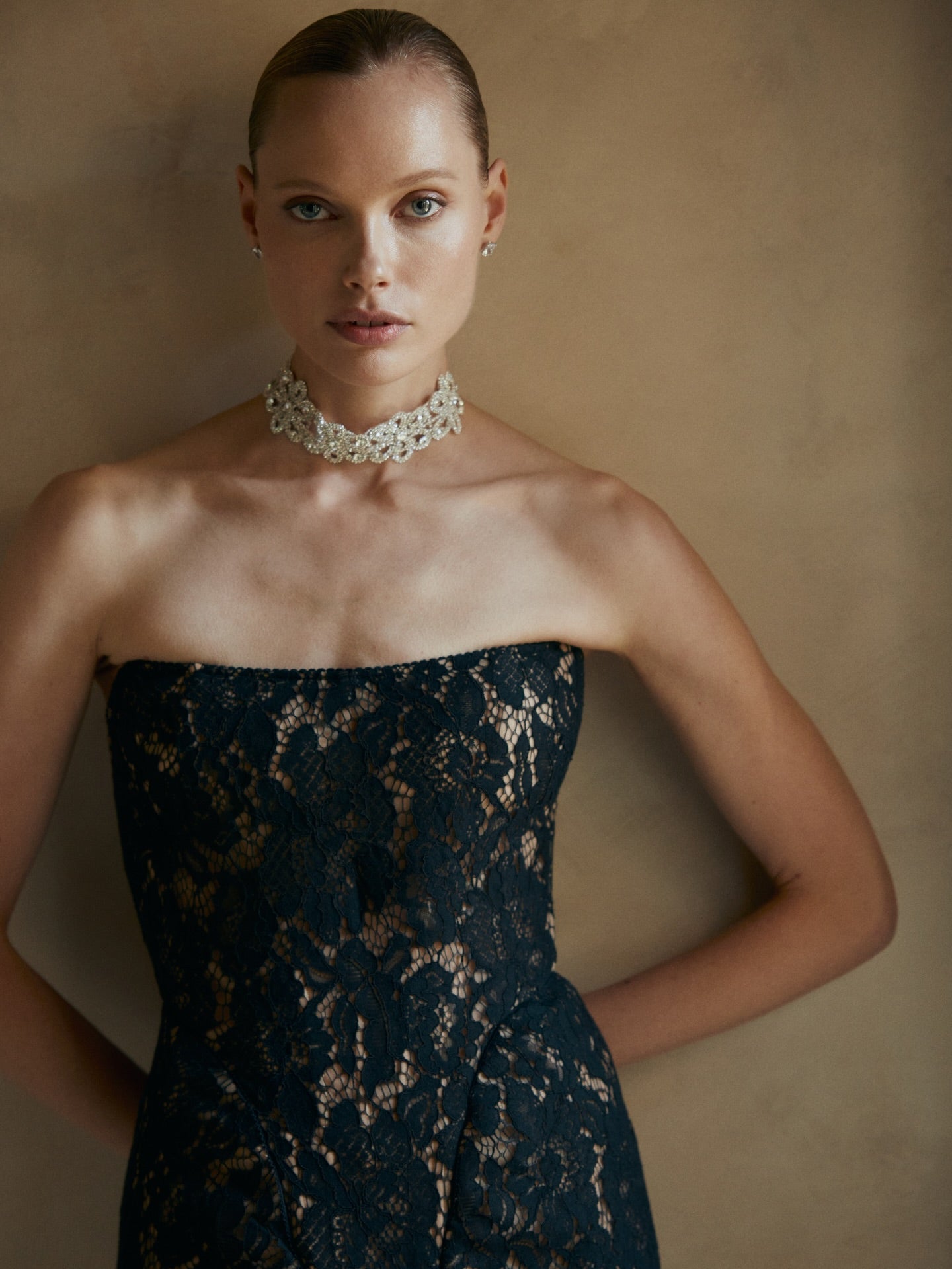 Romantic Strapless Black Lace Homecoming Dress with Floral Details RM223 Sheer Fairy