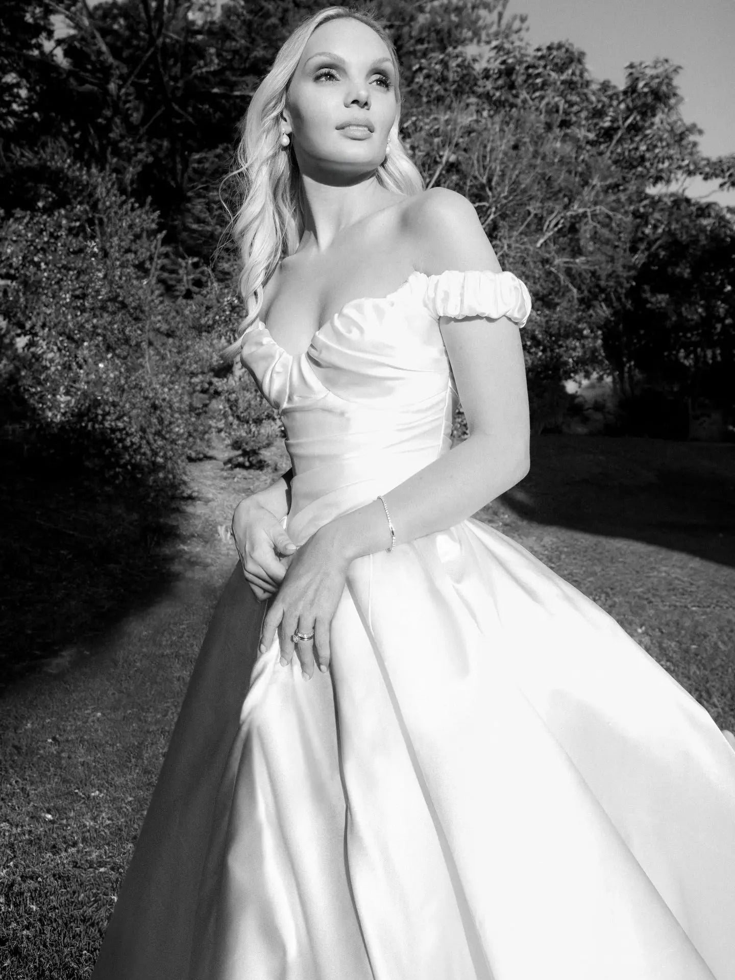 Sweetheart Strapless Satin Ball Gown Wedding Dress with High Slit SW591 Sheer Fairy