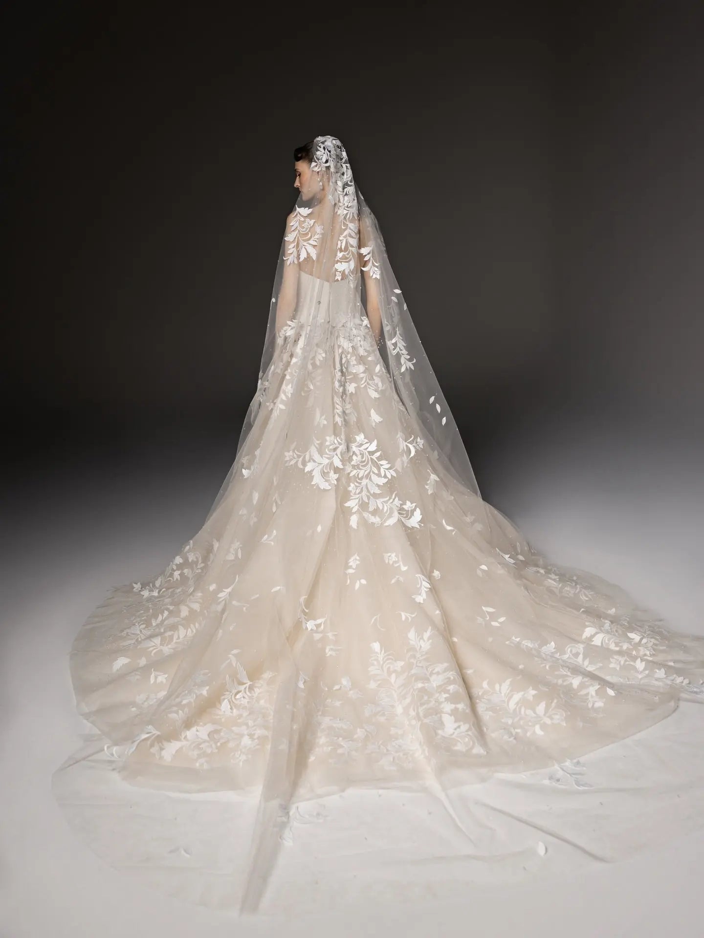 champagne wedding dress with veil Champagne Simple Tulle Wedding Veil