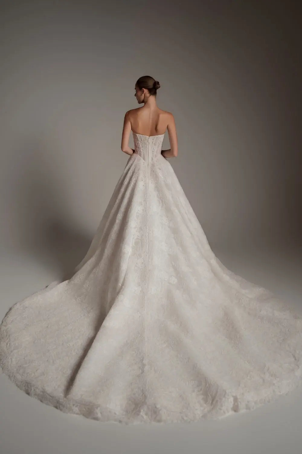 White Lace Ball Gown Sweetheart Wedding Dress with Detachable Capelet SW166 Sheer Fairy