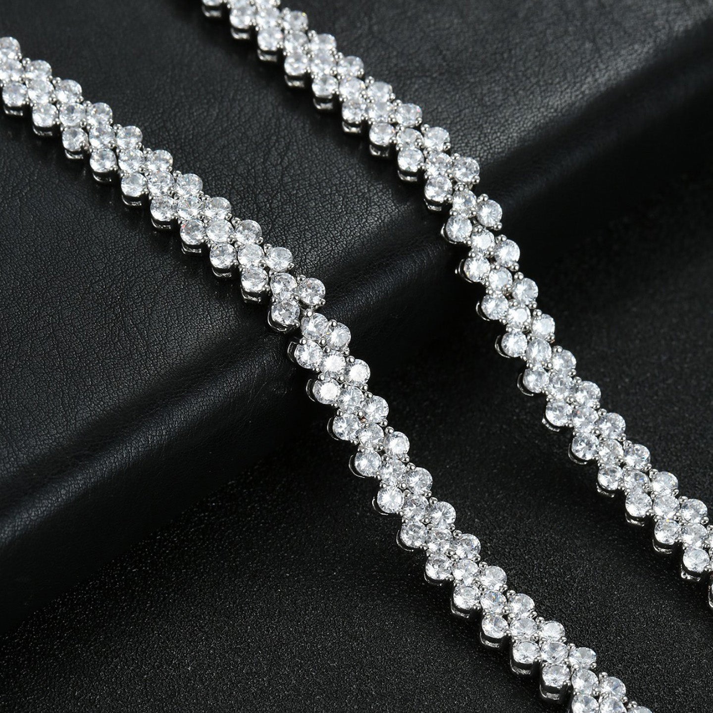 Roman Zircon Necklace Earrings Bracelet Set JW006