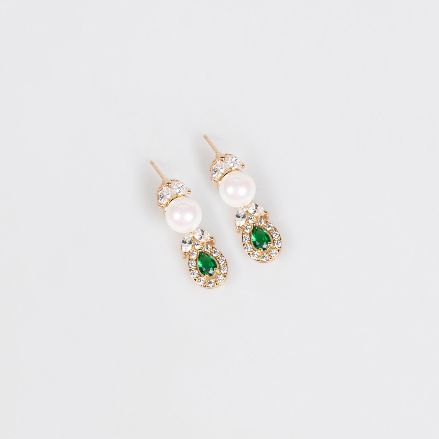 Luxury Pearl Necklace Earrings Diamond Jewelry JW007