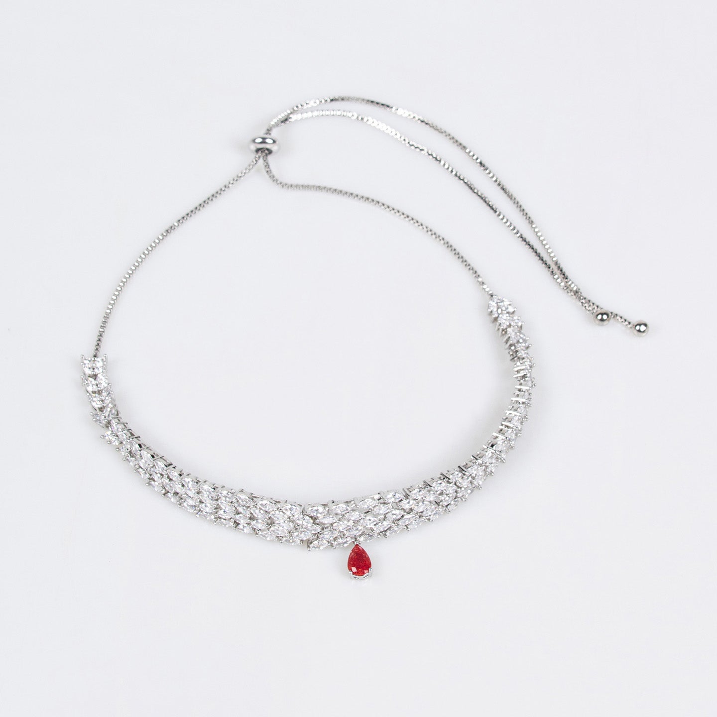 Elegant Beauty Zircon Pull Necklace Jewelry JW009