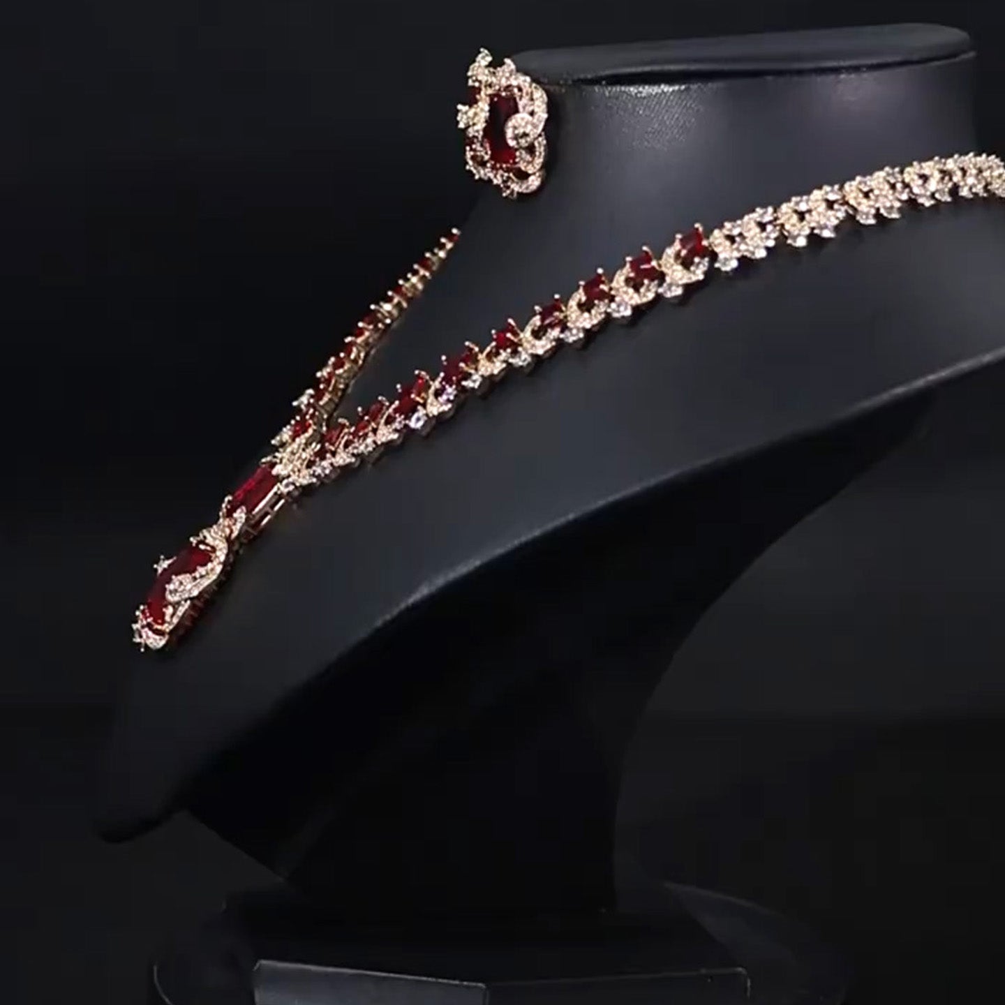 Gorgeous Vintage Zircon Necklace Set JW012