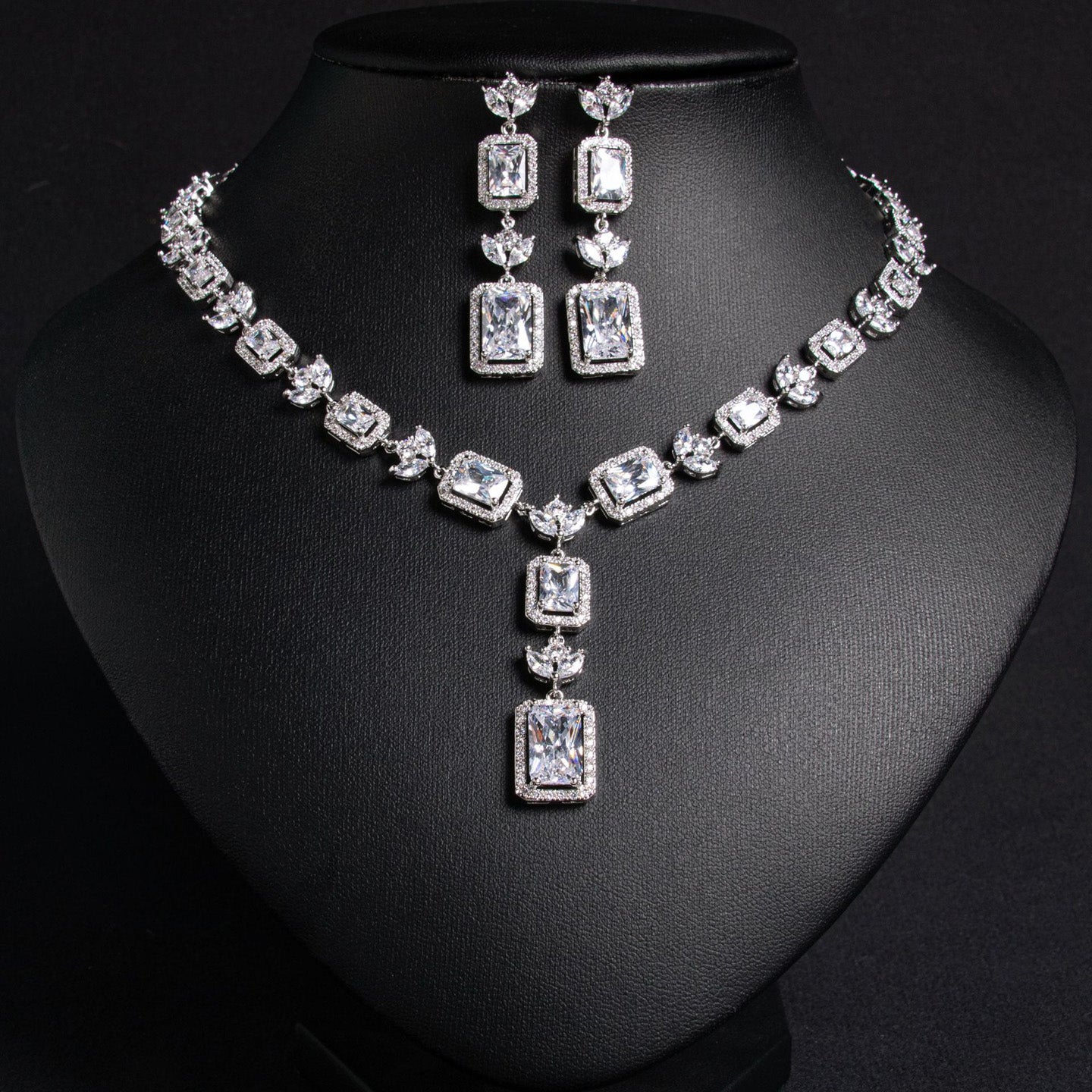 Tassel Earring Necklace Pendant Set JW015