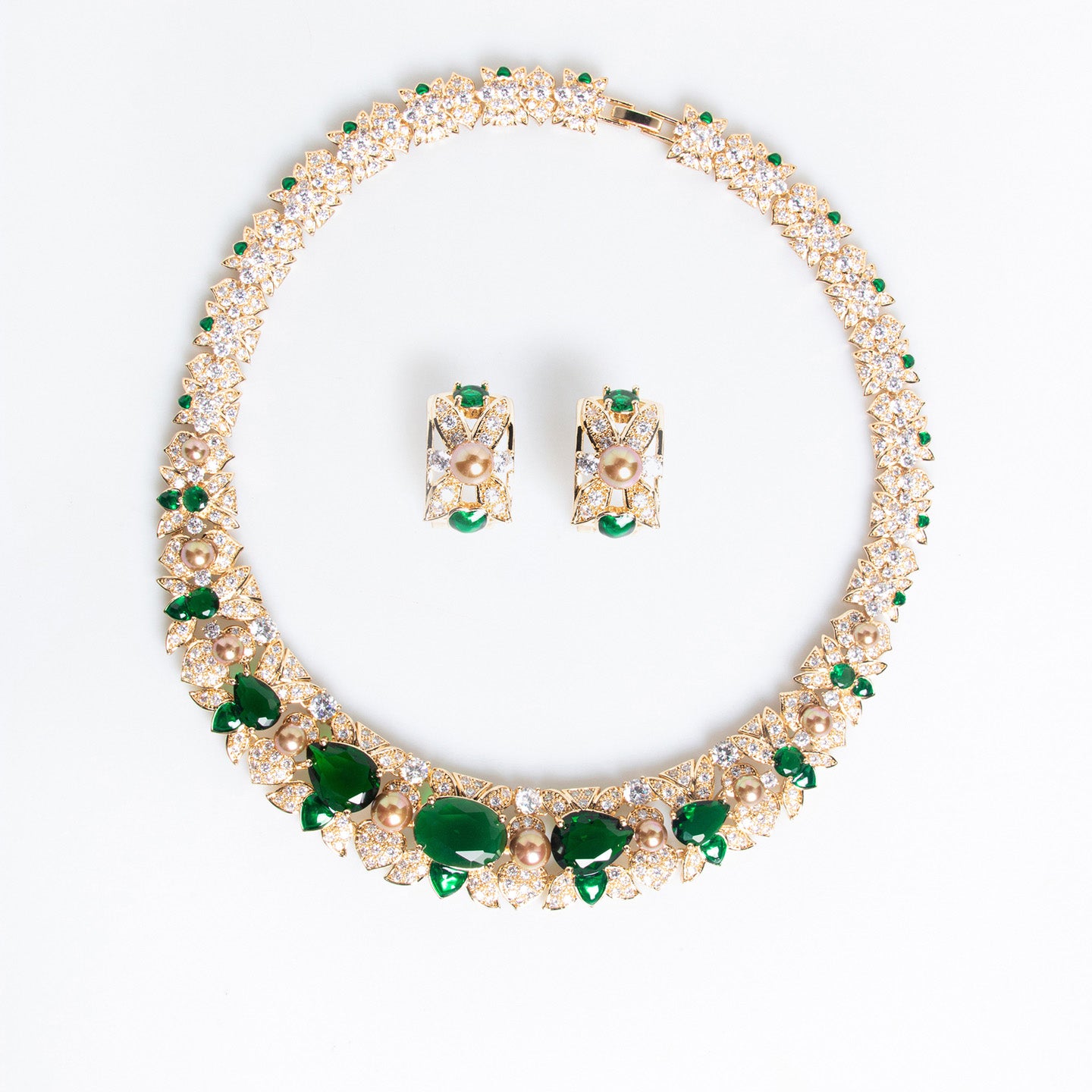 Heavy-duty Geometric Cube Necklace Set JW016