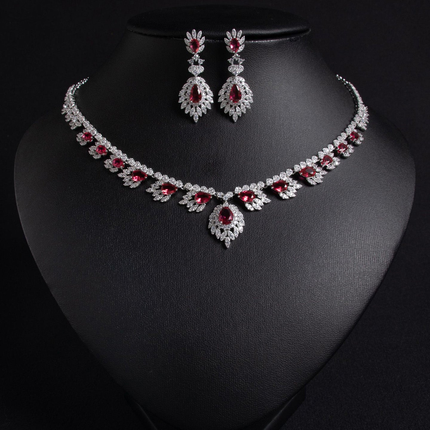 Sapphire & Crystal Statement Jewelry Set JW018