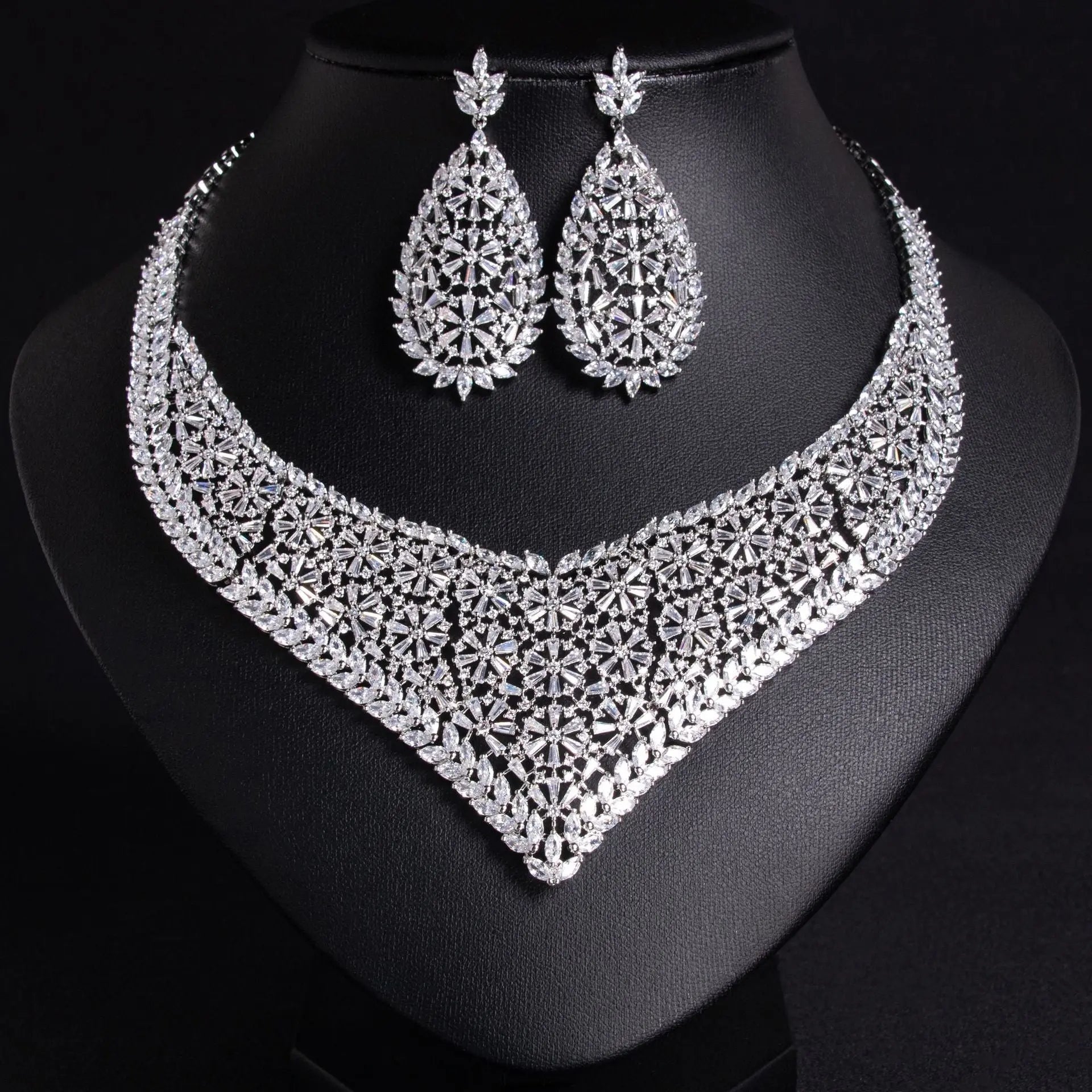 Simple Floral Wheat Ear Necklace and Earring Set JW028 Sheer Fairy