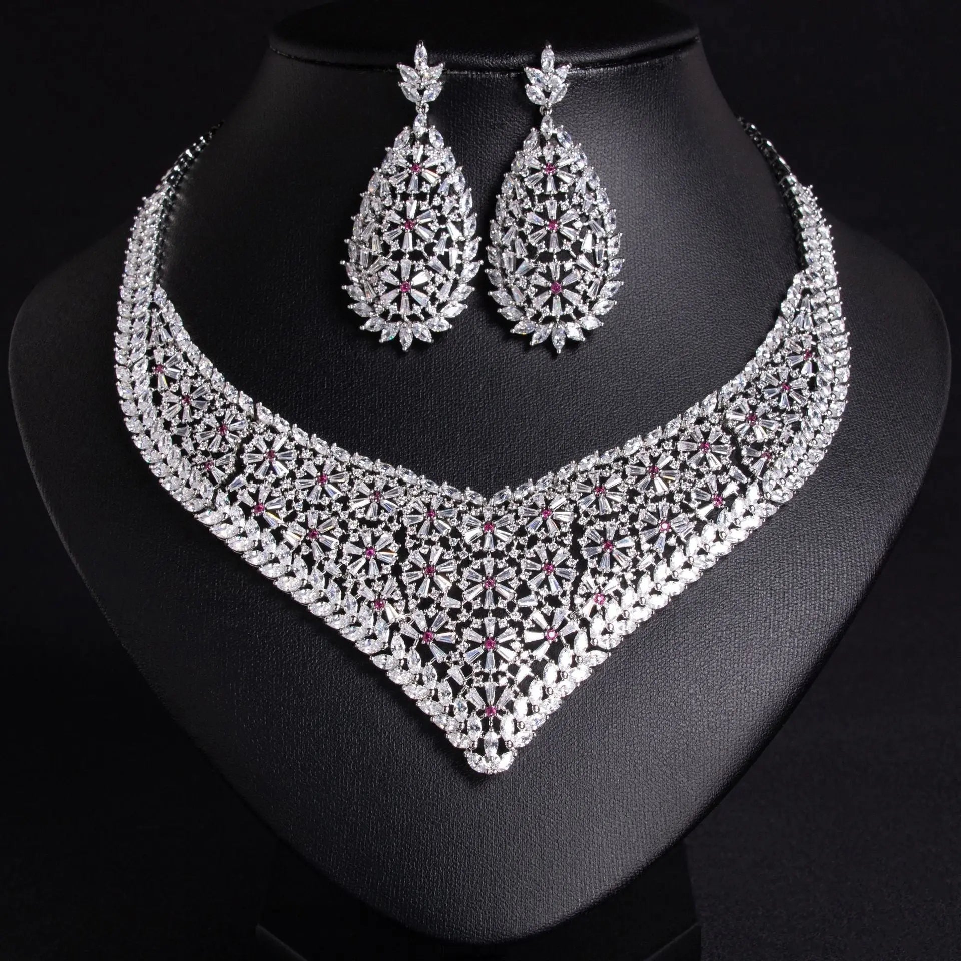 Simple Floral Wheat Ear Necklace and Earring Set JW028 Sheer Fairy