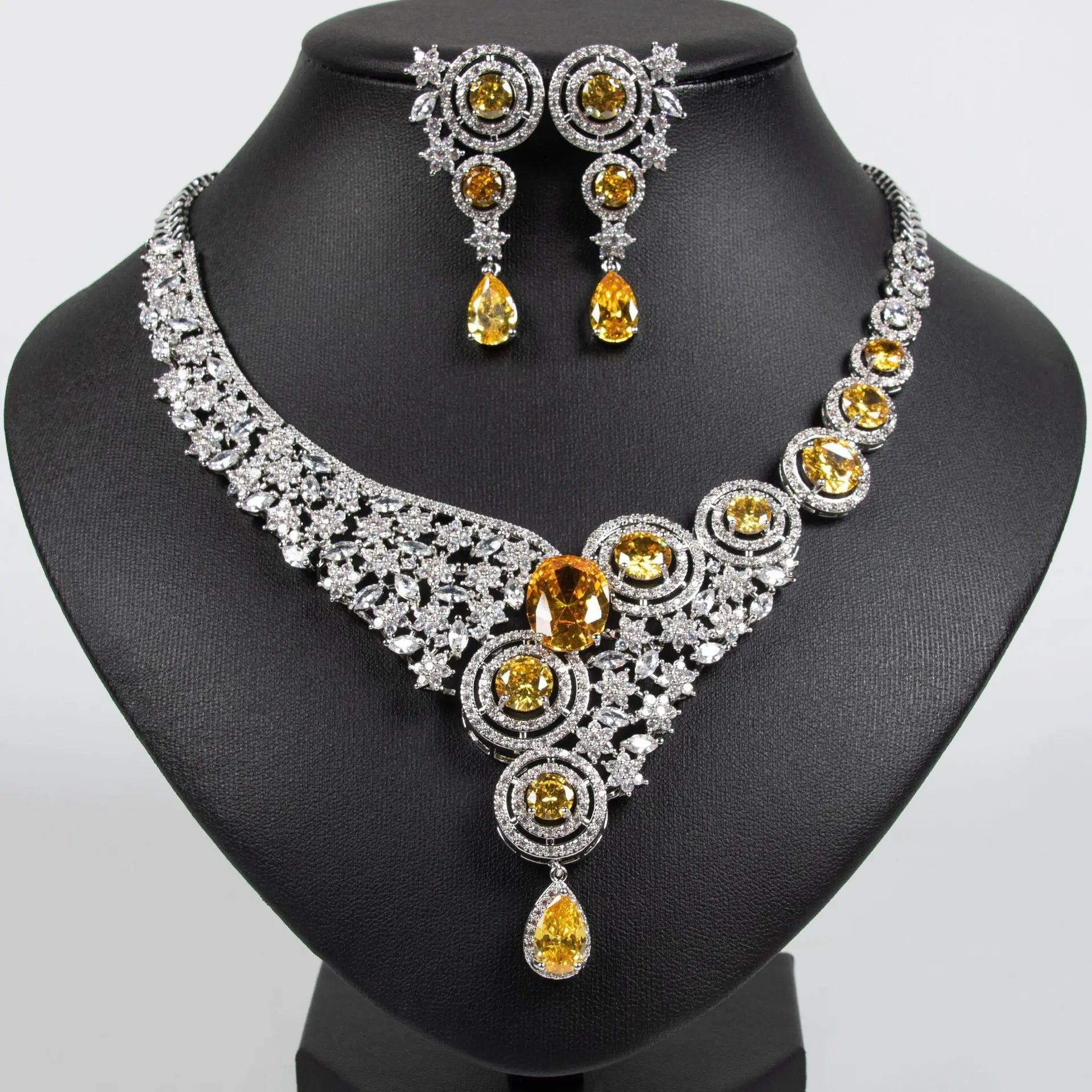 Green Crystal Bridal Star Zircon Jewelry Set JW034 Sheer Fairy