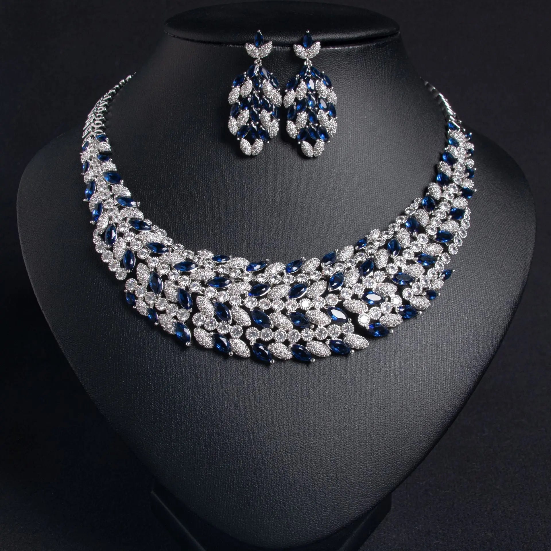 Cluster Statement Gold Crystal Bridal Jewelry Set Jewelry Set JW035 Sheer Fairy