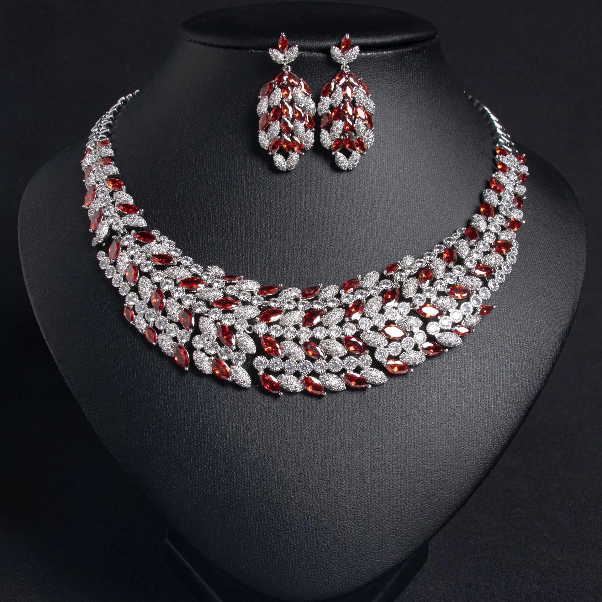 Cluster Statement Gold Crystal Bridal Jewelry Set Jewelry Set JW035 Sheer Fairy