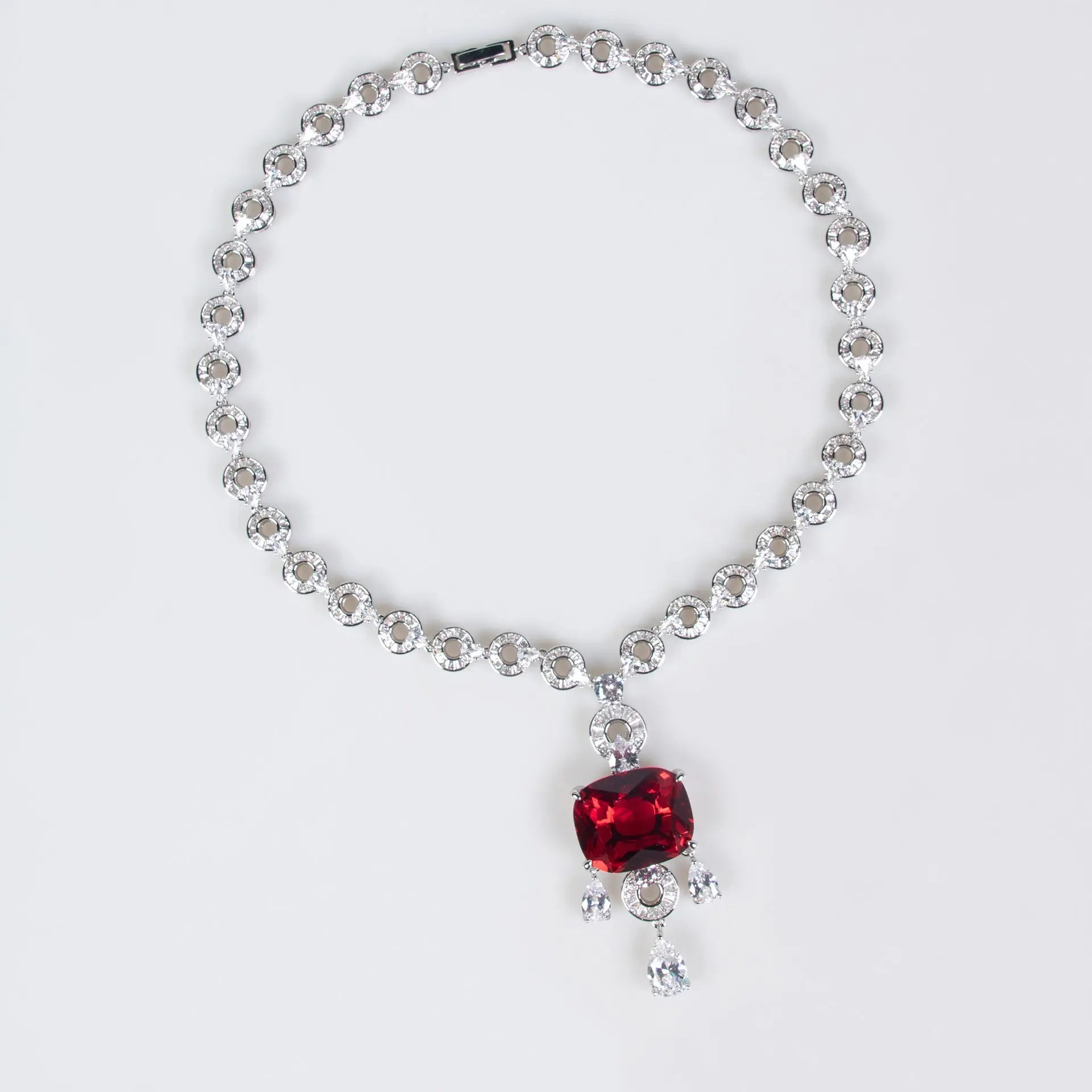 Exaggerated Unique Silver Crystal Bridal Jewelry Set JW037 Sheer Fairy