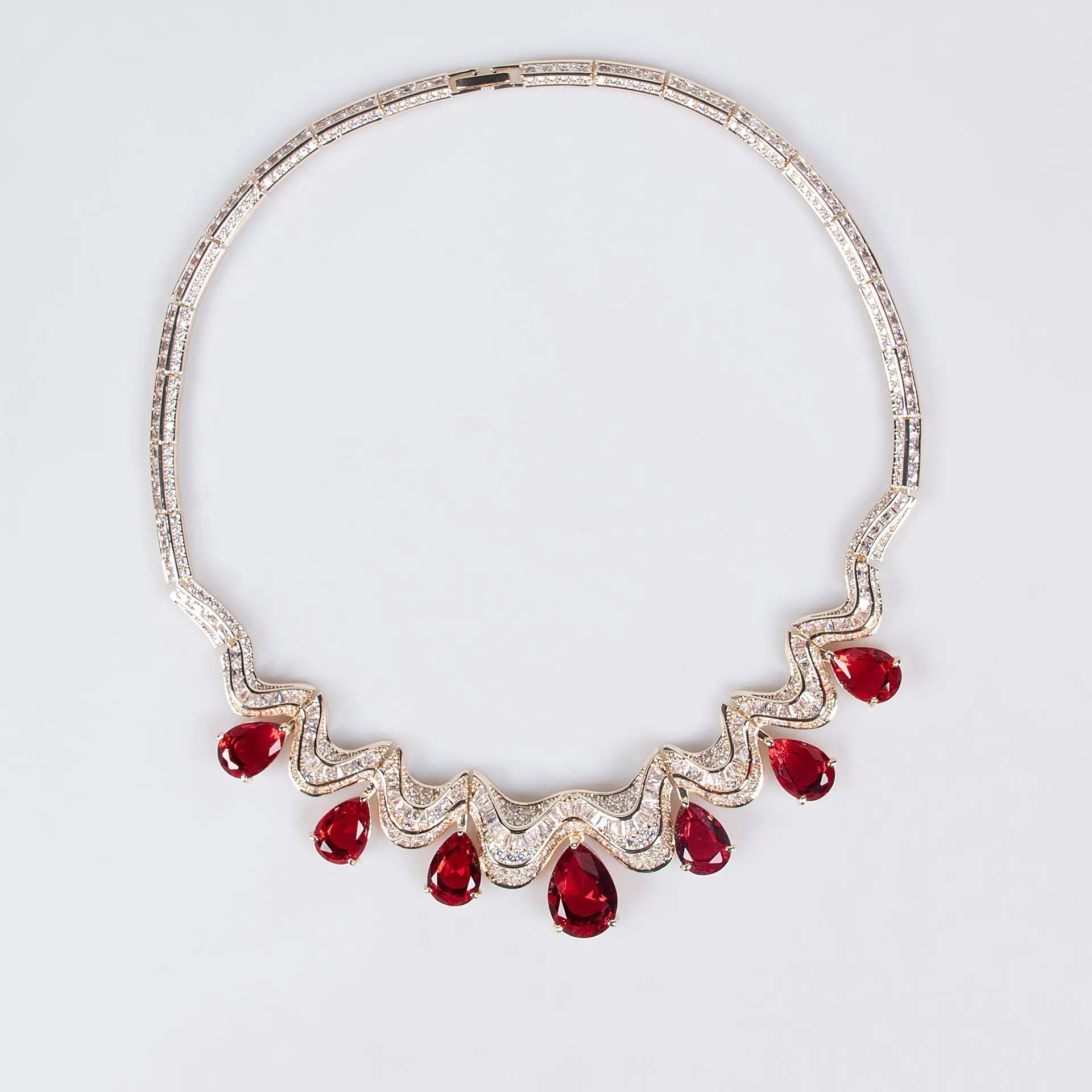 Green Wave Crystal Bridal Jewelry Set JW046 Sheer Fairy