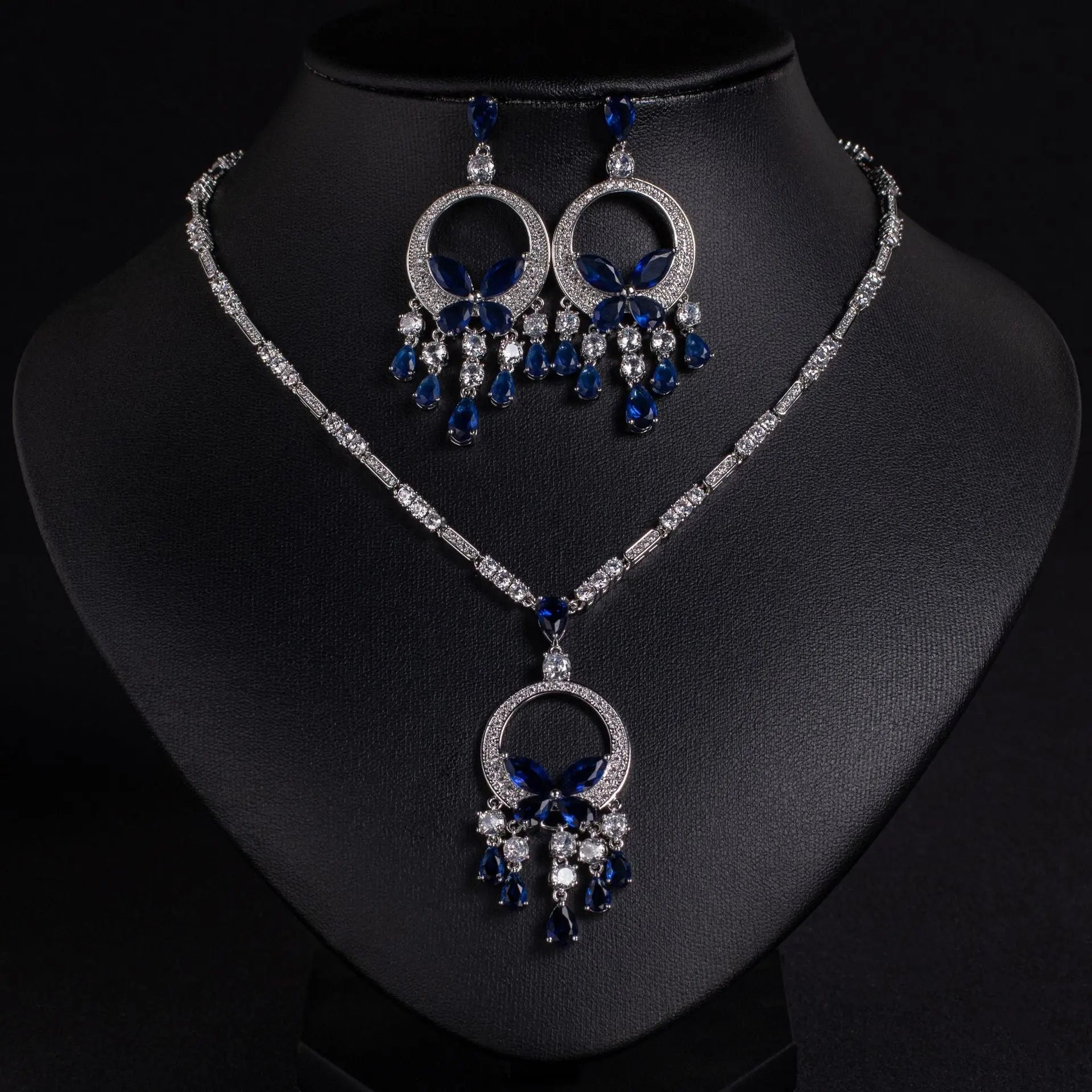 Chandelier Red Crystal Bridal Jewelry Set JW050 Sheer Fairy