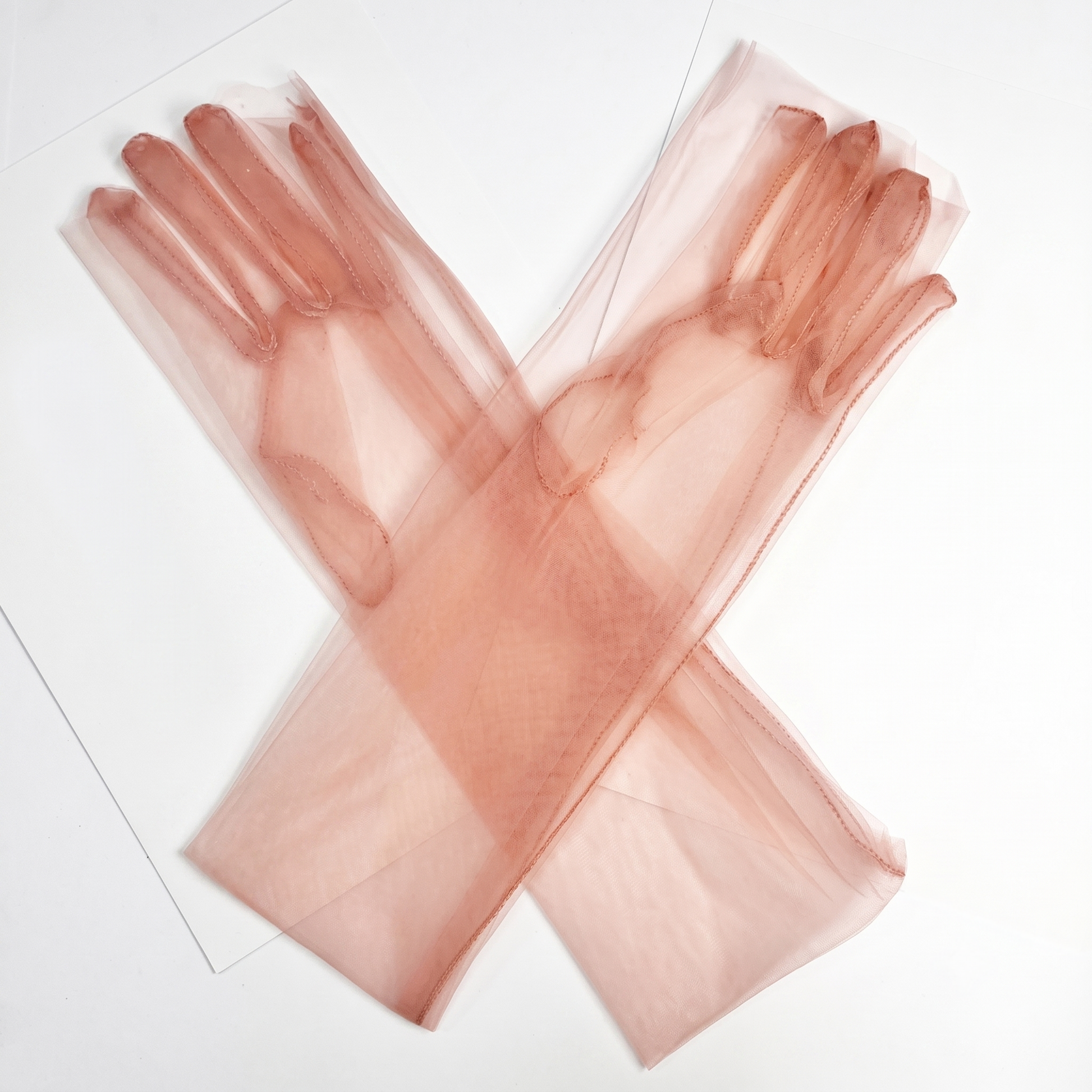 Sheer Tulle Long Gloves For Wedding Prom Bridal GL001 SHEER FAIRY