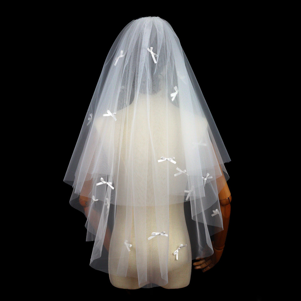 Elegant Pearl Wedding Veil Cathedral Length 90.55 Inches Single Tier Cut Edge Beaded Bridal Veil for Bride BV002（副本） SHEER FAIRY
