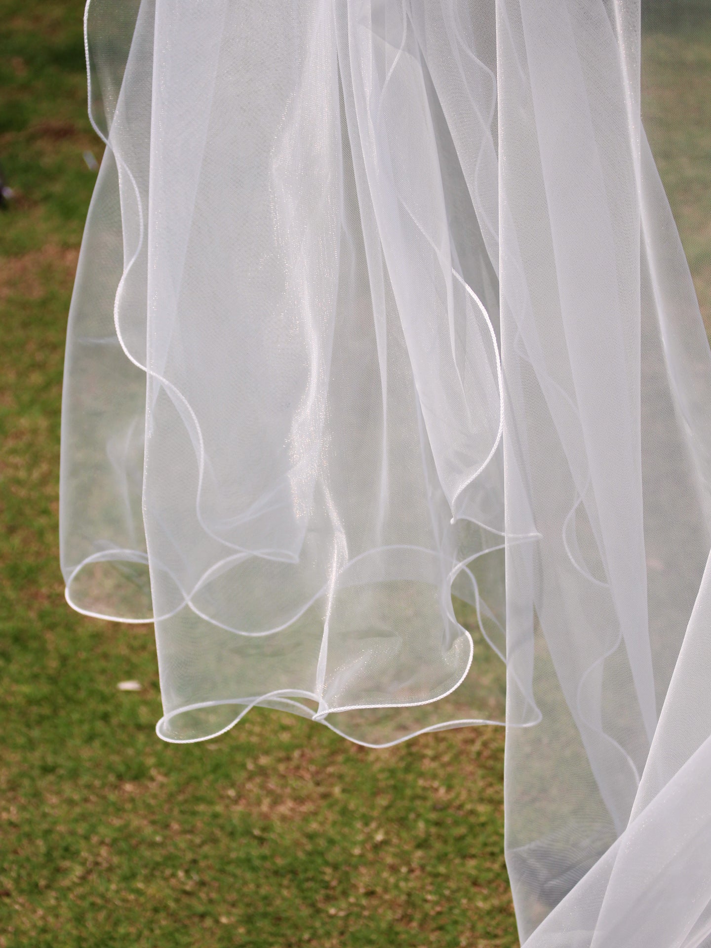 Voluminous Ruffled Border Bridal Veil Multi Layer Soft Tulle Cathedral Length 86.61 Inches Statement Wedding Veil BV005（副本） SHEER FAIRY