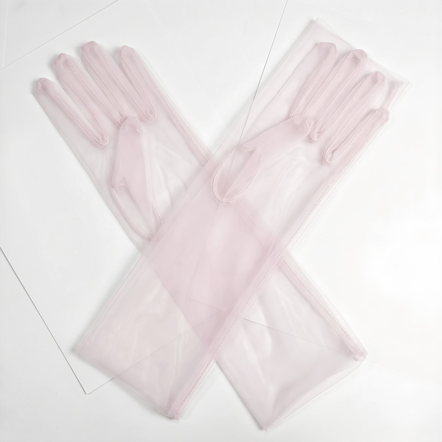 Sheer Tulle Long Gloves For Wedding Prom Bridal GL001 SHEER FAIRY