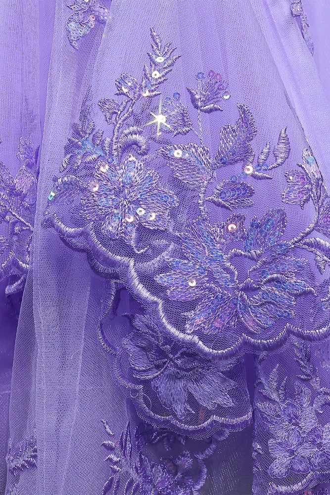 Lavender Lilac Lace Tulle Mini Ballgown Homecoming Dress RM128 Sheer Fairy