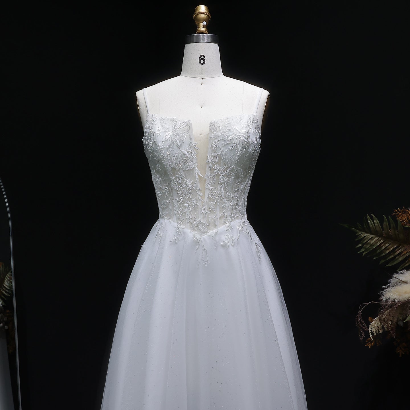 Spaghetti Strap Ball Gown Mini Short White Lace Homecoming Dress RM140 Sheer Fairy