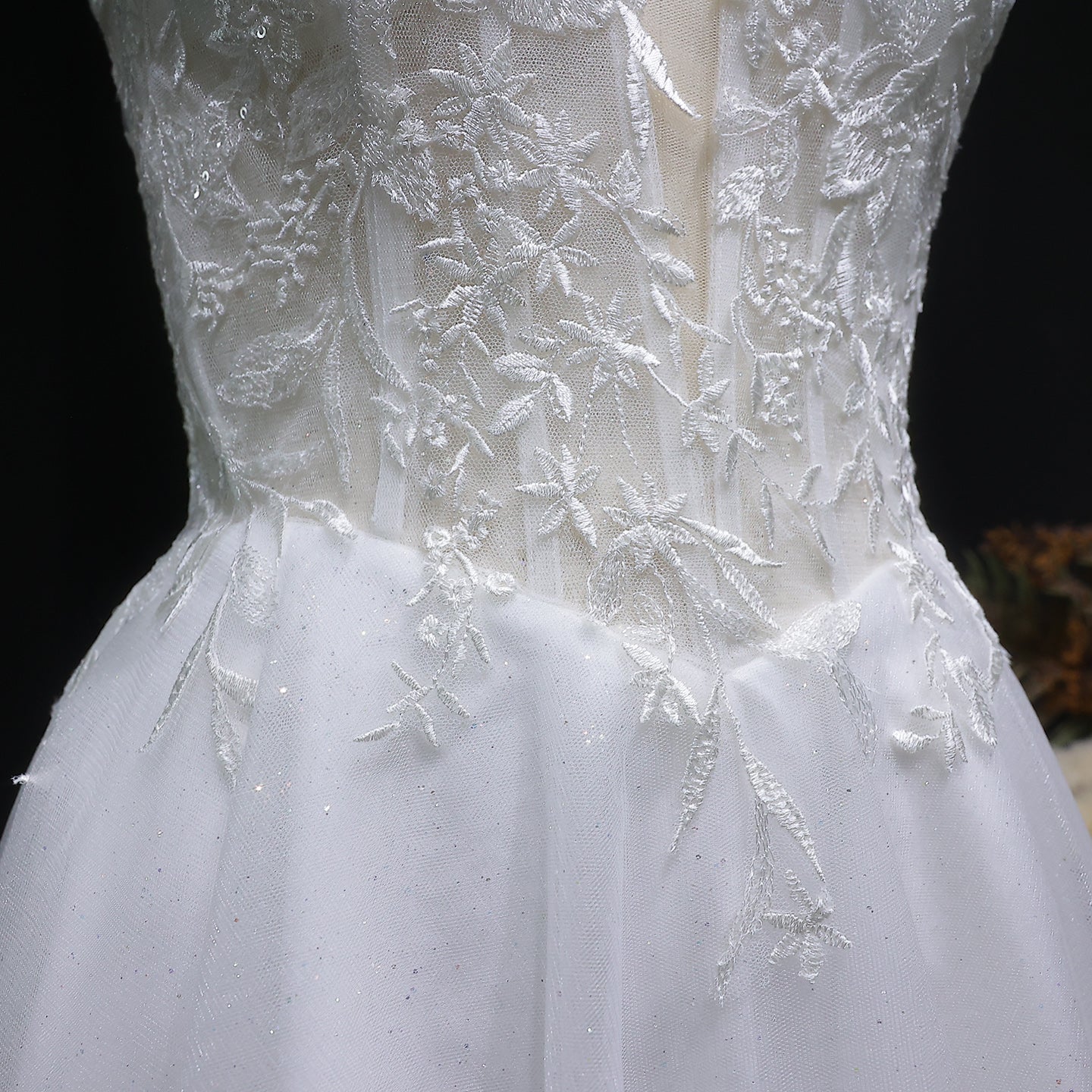 Spaghetti Strap Ball Gown Mini Short White Lace Homecoming Dress RM140 Sheer Fairy