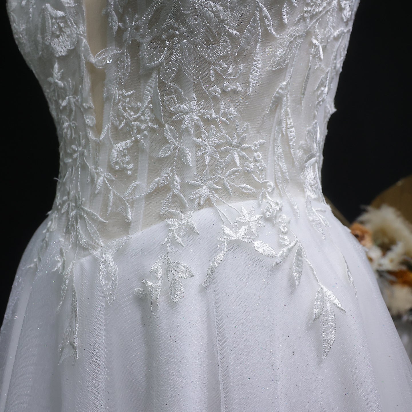 Spaghetti Strap Ball Gown Mini Short White Lace Homecoming Dress RM140 Sheer Fairy