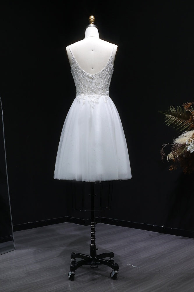 White Intricate Lace Tulle Mini Ballgown Homecoming Dress RM140 Sheer Fairy