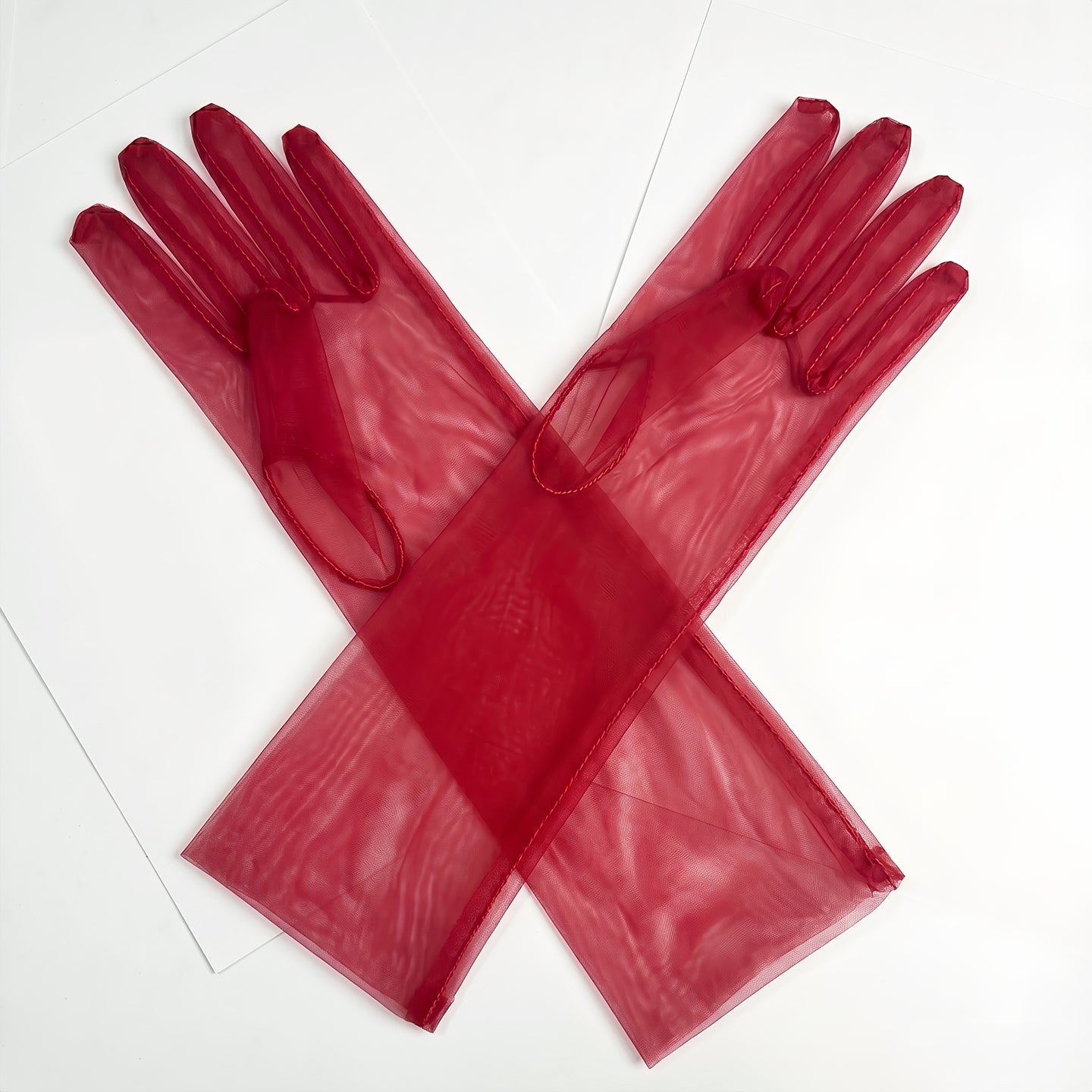 Sheer Tulle Long Gloves For Wedding Prom Bridal GL001 SHEER FAIRY