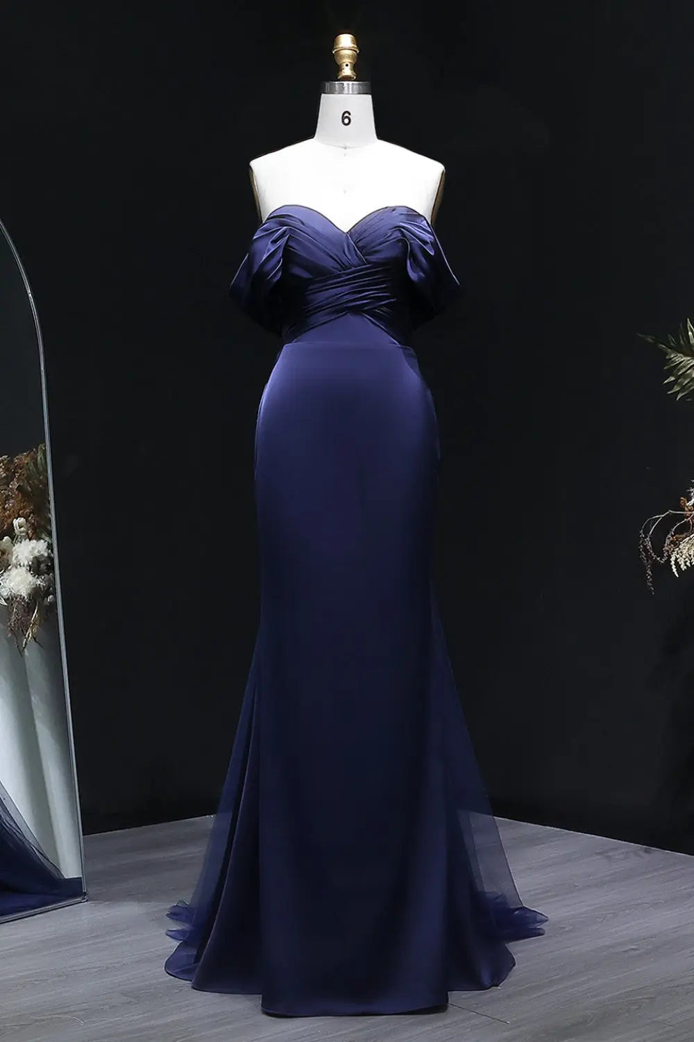 Lilac Satin Mermaid Sweetheart Evening Dress SF096 Sheer Fairy