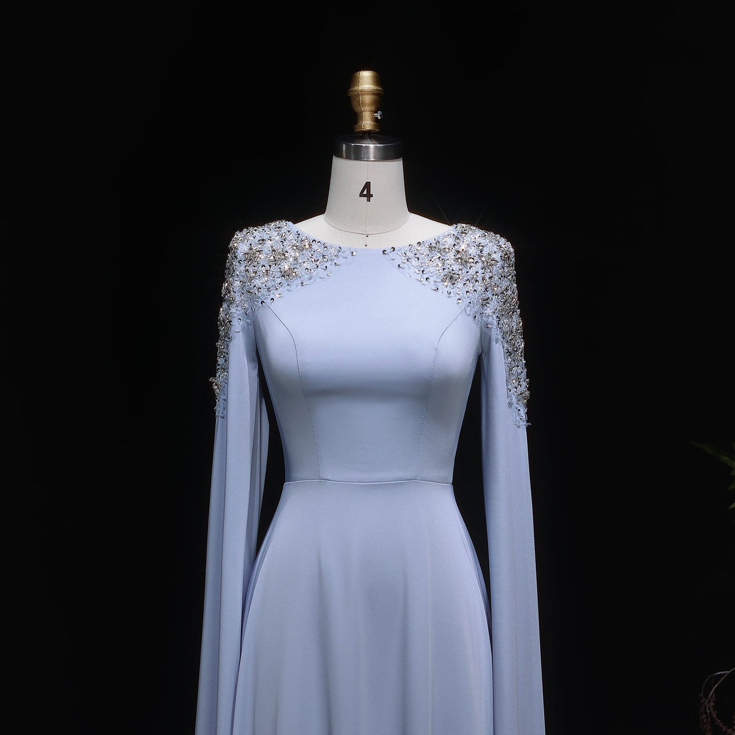 Elegant White Mermaid Evening Dress with Cape Sleeves SF280 Sheer Fairy
