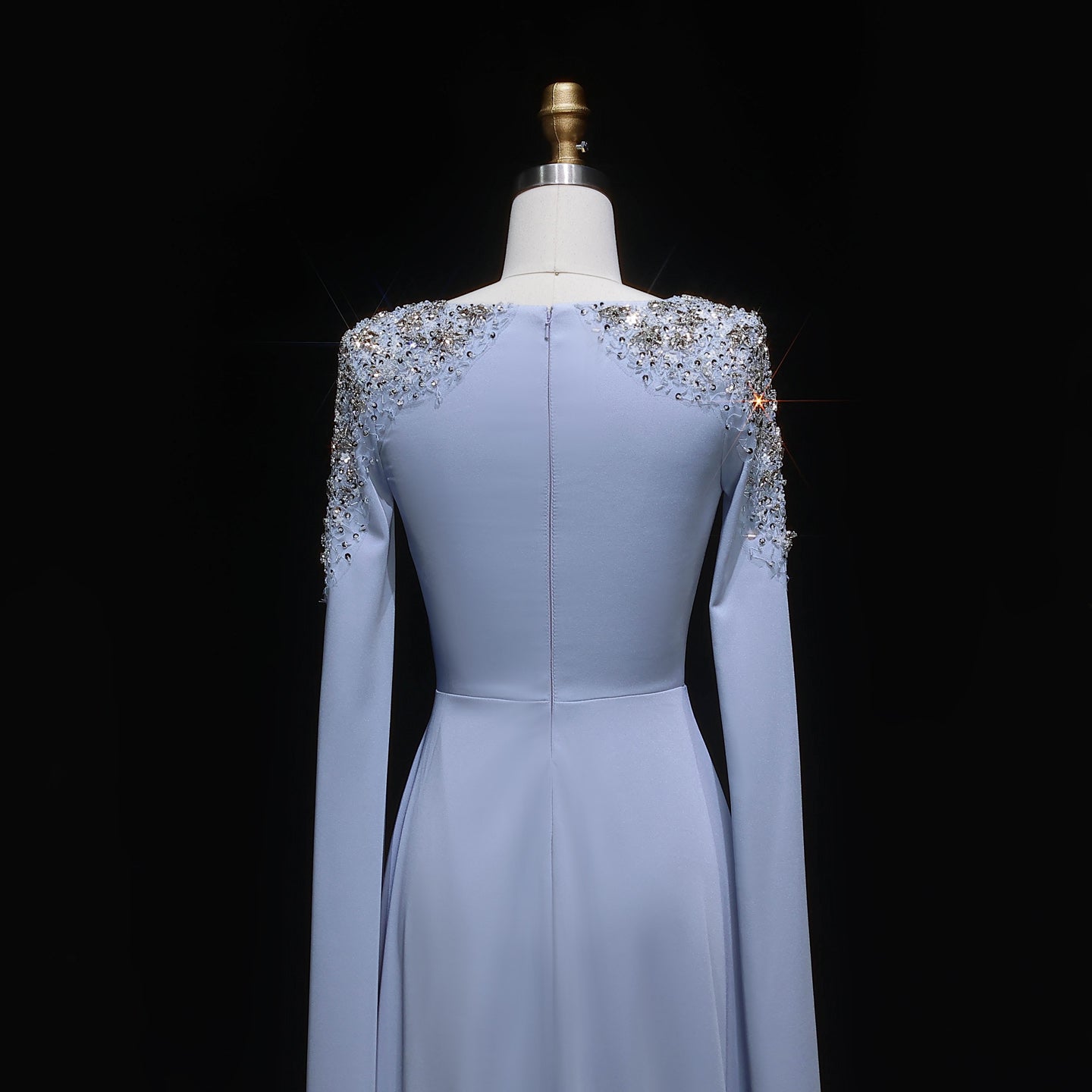 Elegant White Mermaid Evening Dress with Cape Sleeves SF280 Sheer Fairy