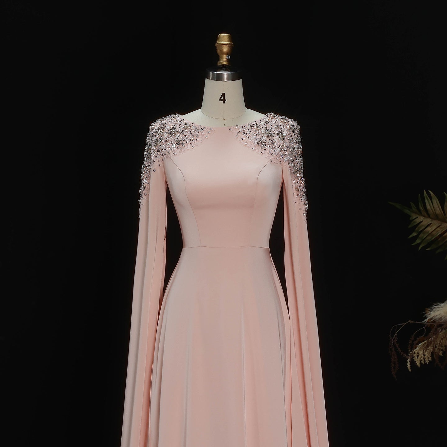 Elegant White Mermaid Evening Dress with Cape Sleeves SF280 Sheer Fairy
