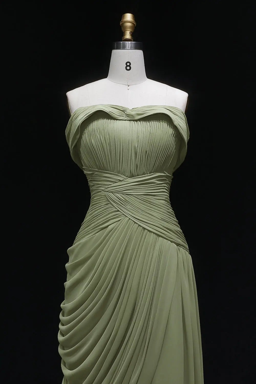 Minima Sage Green Chiffon Off-the-Shoulder Evening Dress SF423 Sheer Fairy
