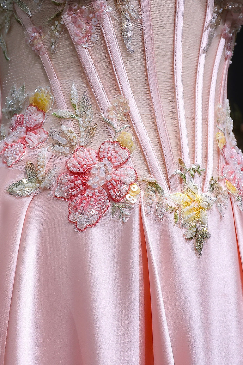 Simpicty Pink Beaded Sweetheart Sheath Prom Dress SH107