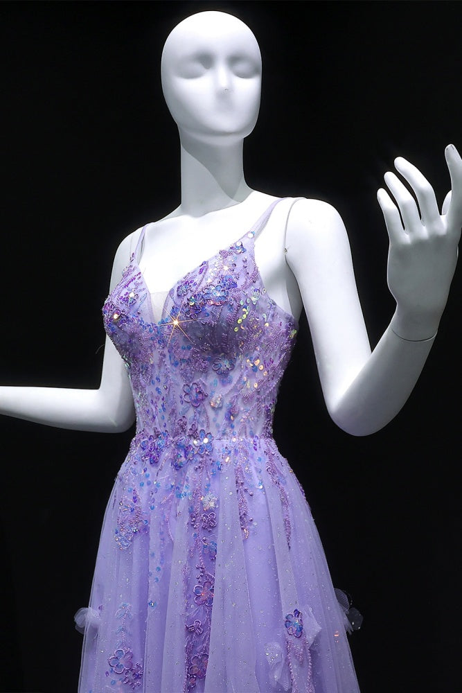 Lavender Lilac Tulle Ballgown 3D Skirt Prom Dress SH160 Sheer Fairy