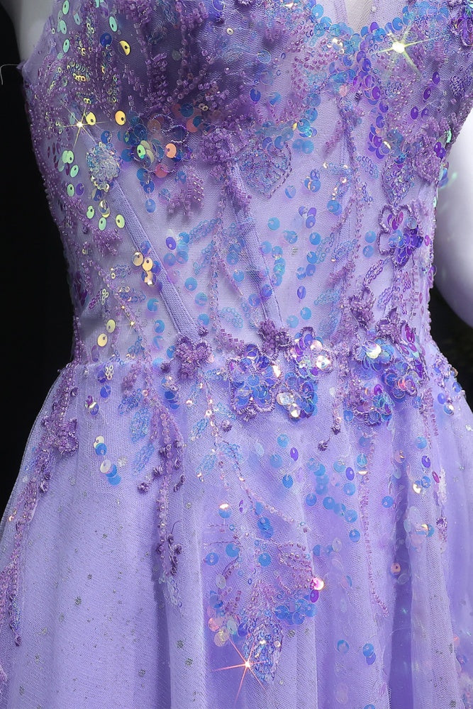 Lavender Lilac Tulle Ballgown 3D Skirt Prom Dress SH160 Sheer Fairy