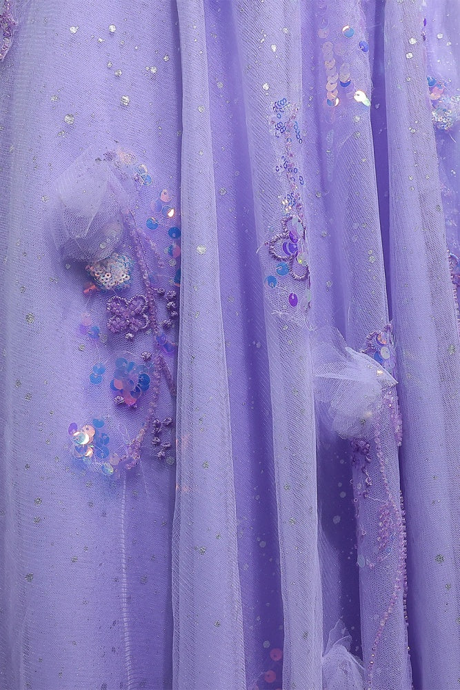 Lavender Lilac Tulle Ballgown 3D Skirt Prom Dress SH160 Sheer Fairy