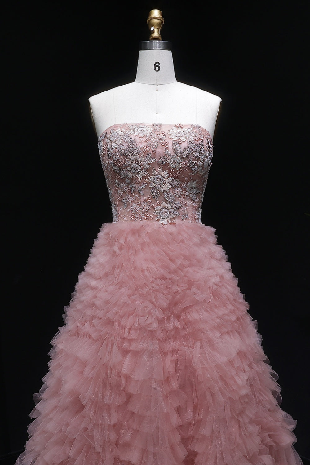 Blush Pink Off Shoulder Tulle Ballgown Prom Dress SH173 Sheer Fairy